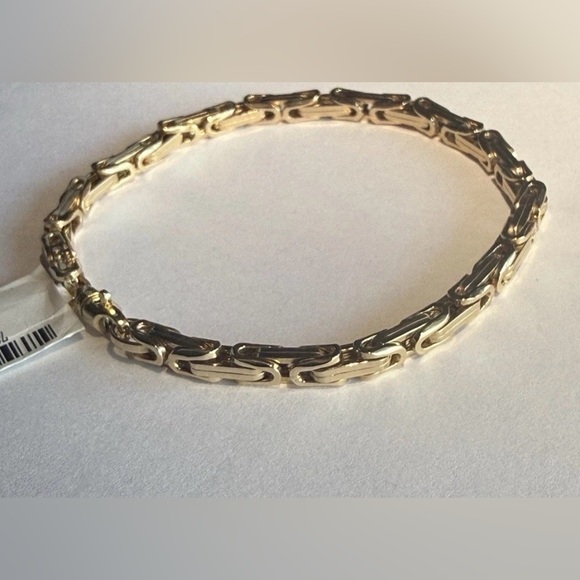 Saks fith Avenue 14k Byzantine link Unisex Bracelet Made In italy NWT $3600 - Picture 4 of 17